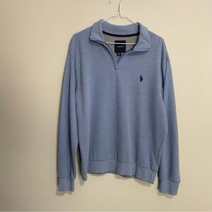U.S. Polo Assn. Men's Light Blue Zip-Up Sweater Size Medium‎ ~ Business Casual